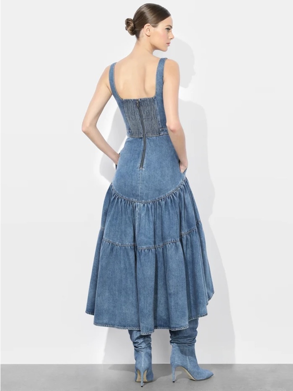 alice + olivia DIANA STRUCTURED MIDI DRESS - Picture 3 of 16